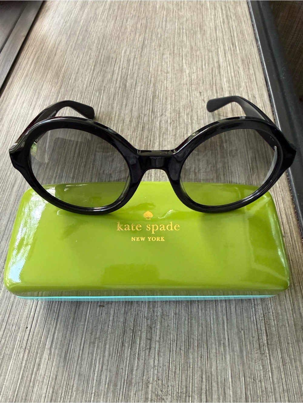 New Kate Spade New York Hello Sunshine Black Glitter Cat Eye Sunglasses w/case
